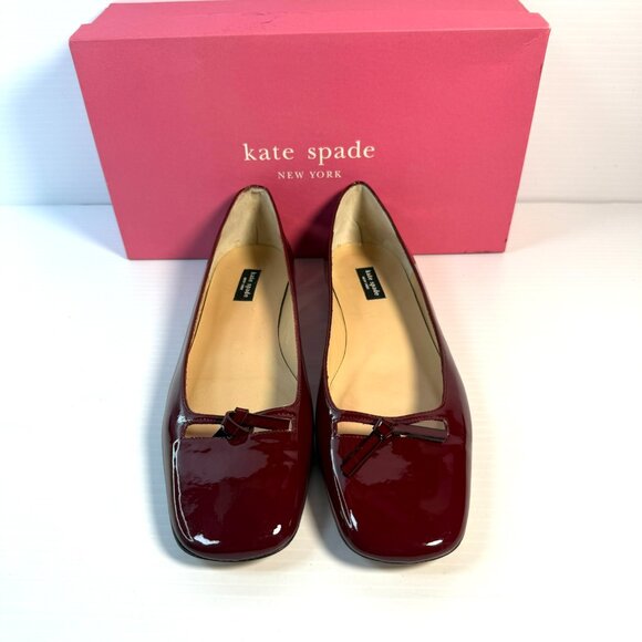 Kate Spade Burgundy Patent Leather Flats - Picture 1 of 13